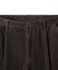 HOOVES Corduroy Single-Pleat Cargo Pants [Deep Brown]