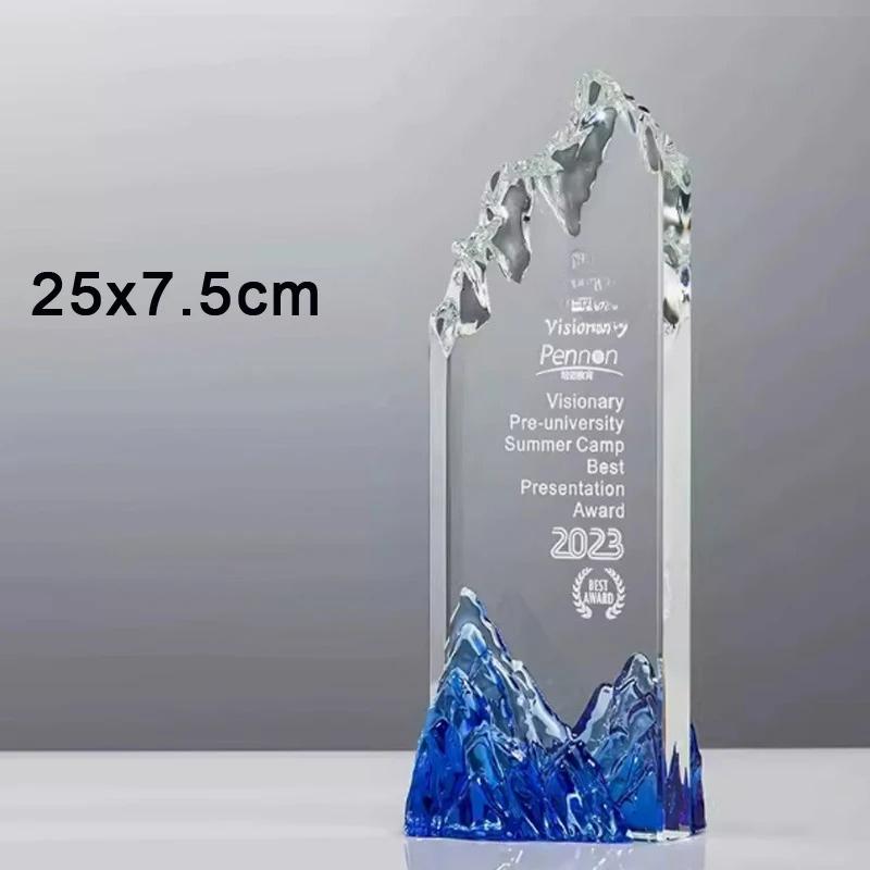 Customized Transparent Crystal Trophy, Excellent Staff Team Souvenir Annual Meeting Enterprise Award, Home Decoration Medal, 1Pc