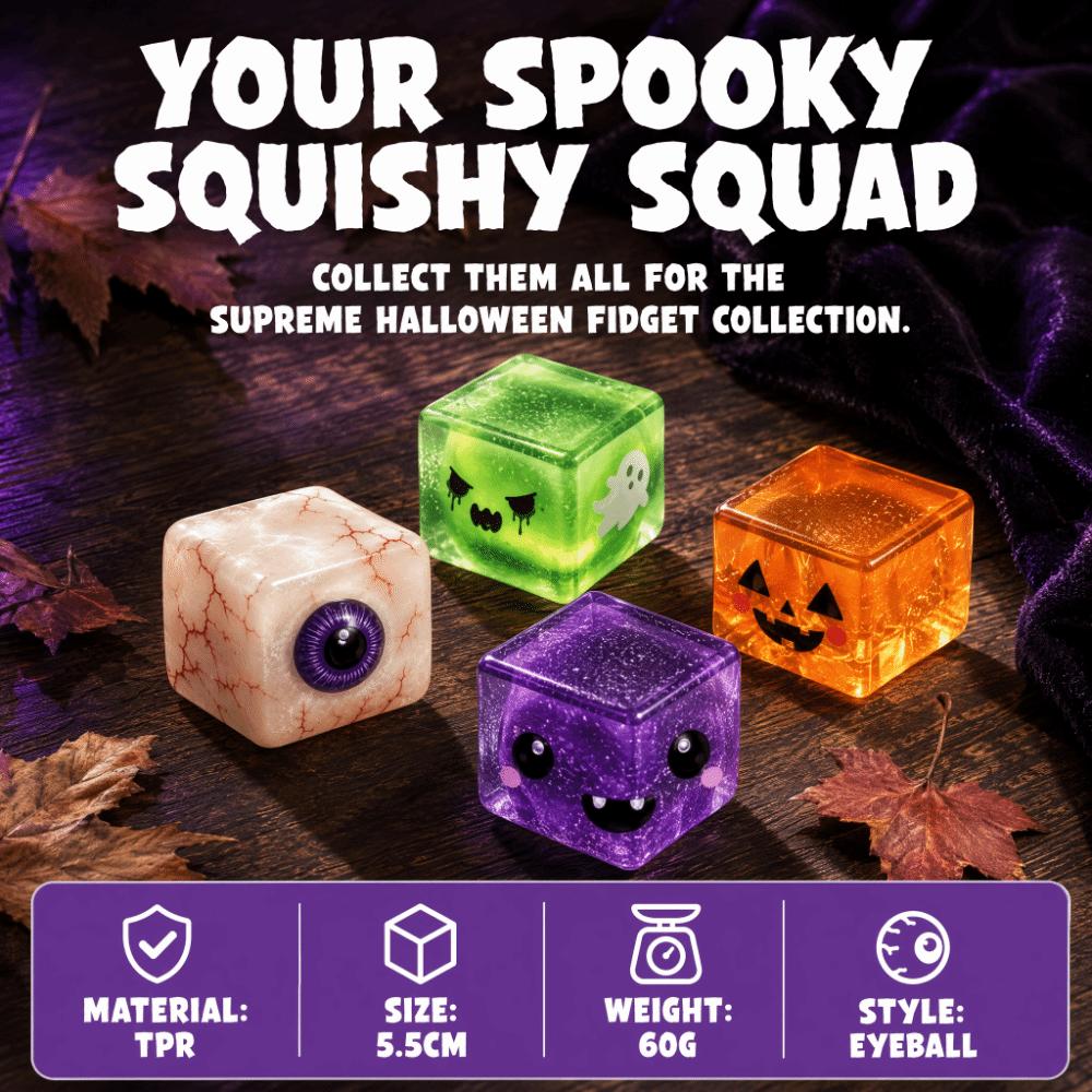 Spooky Design Fidget Toy Slow Rebound Stress Relief Toy Fidget Squishy Cube Halloween