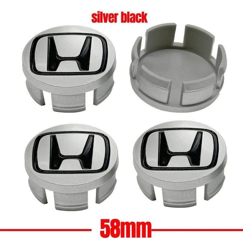 4pcs/set 58mm/62mm/69mm Car Styling Wheel Center Cap Hub Covers Badge Accessories For Honda Civic Fit Jazz Accord Pilot CRV City