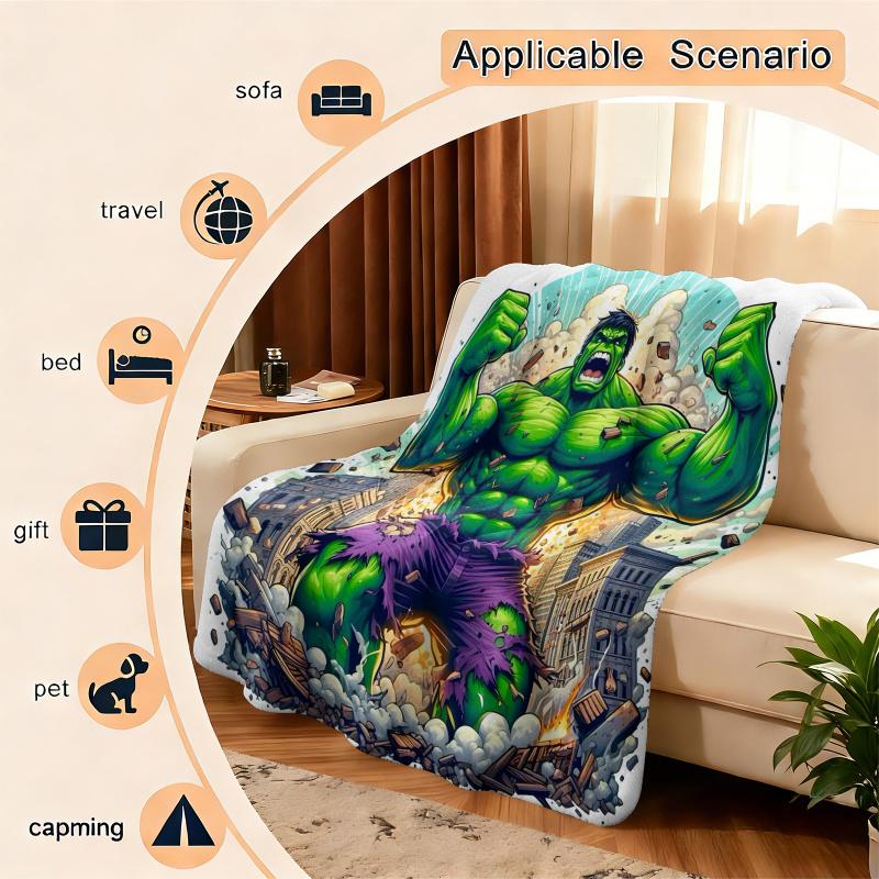 Marvel The Incredible Hulk City Explosion Flannel Throw Blanket Gift For Marvel Fan Boy Summer Nap Throw Sofa Bed Travel Blanket