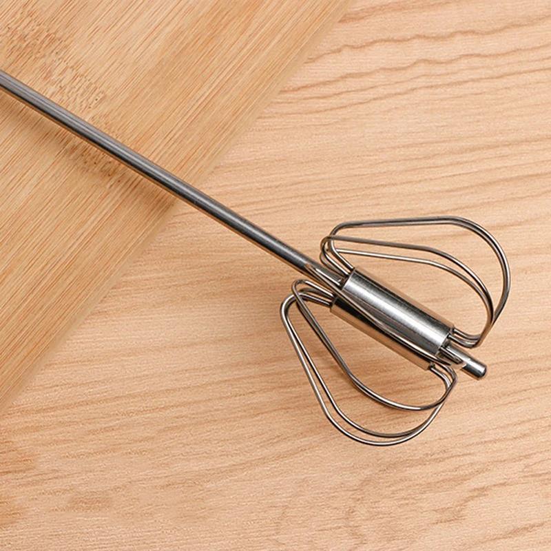 Hand Pressure Semi Automatic Mixer Whisk Egg Beater Stainless Steel Kitchen Accessories Tools Self Turning Cream Utensils Whisk