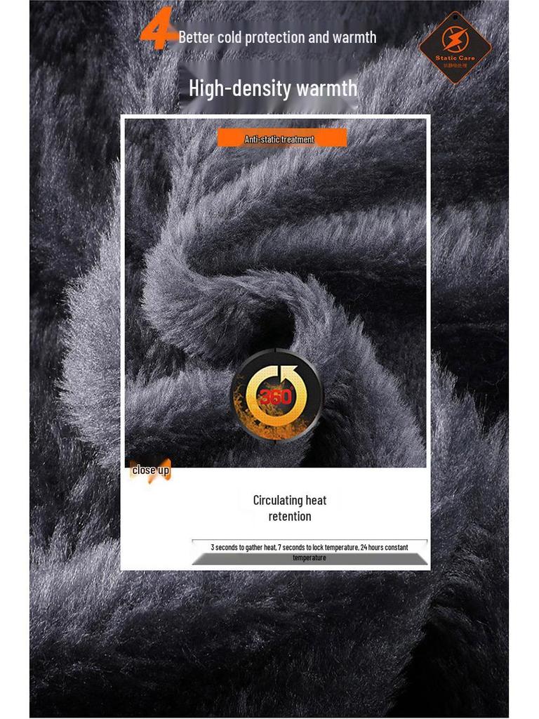 Herren Winter Plus Samt Verdickte Kapuzenjacke für Outdoor-Sport & Freizeit