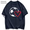 Hollow Out Football Heart Design Print TShirt Men Cotton Crewneck T Shirts Summer Loose Clothes Multicolor Trendy Short Sleeve