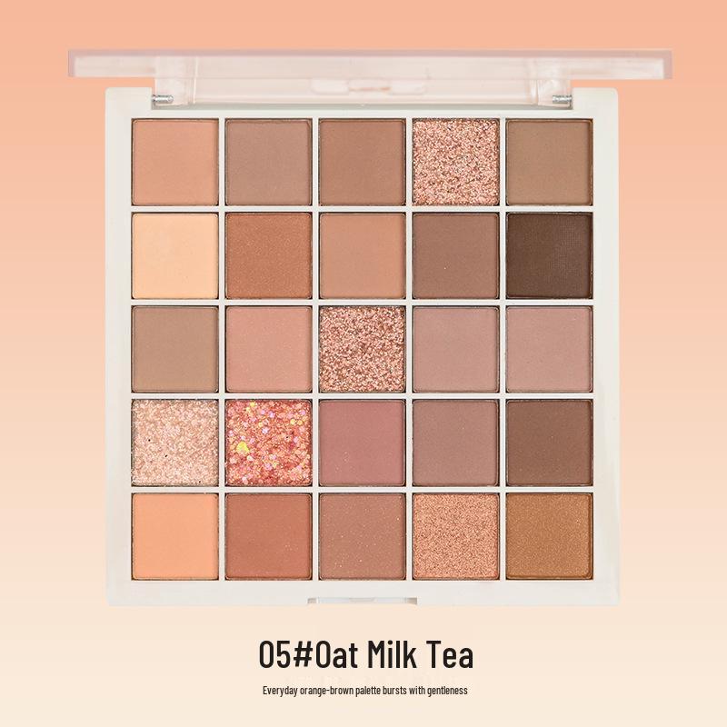 

Палетка теней для век с овсяным молоком: 25 Цветов Нежного Оранжево-Коричневого с Блестками и Мерцанием