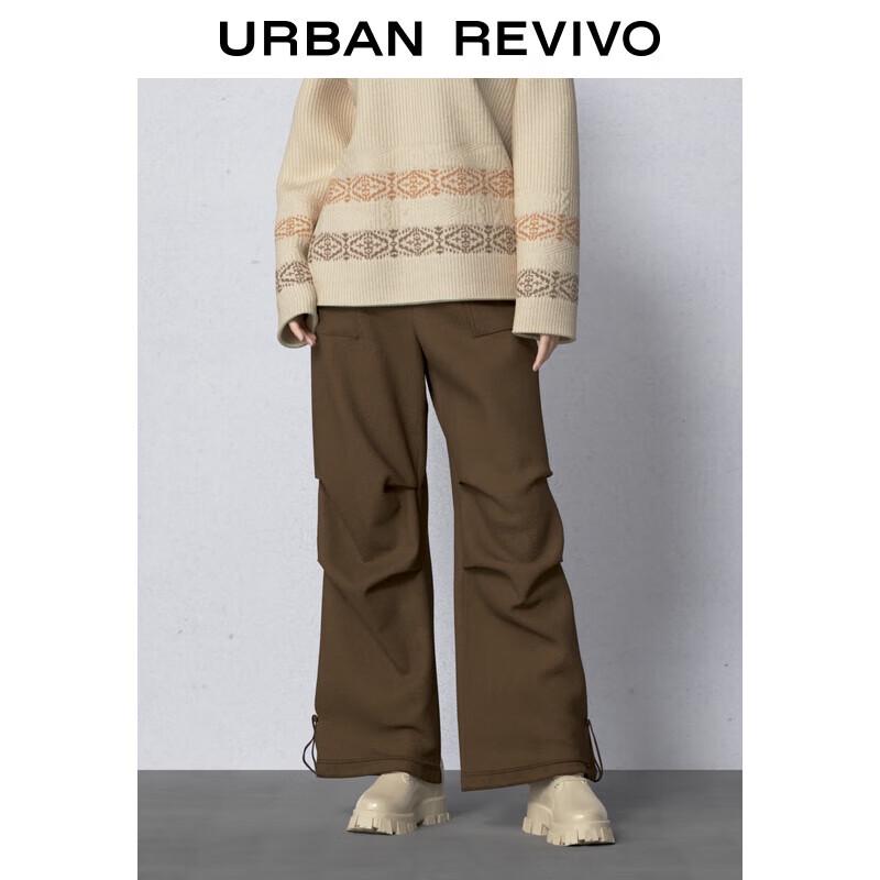 UR Women's Pleated Drawstring High-Waist Wide-Leg Pants