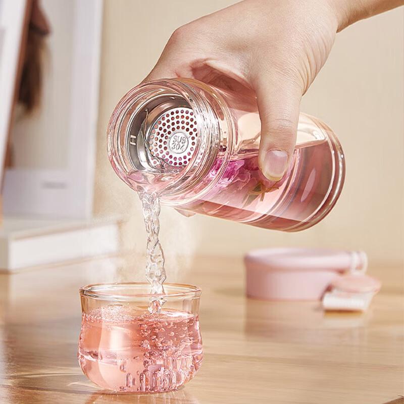 RELEA Tea Infuser Glass Water Bottle