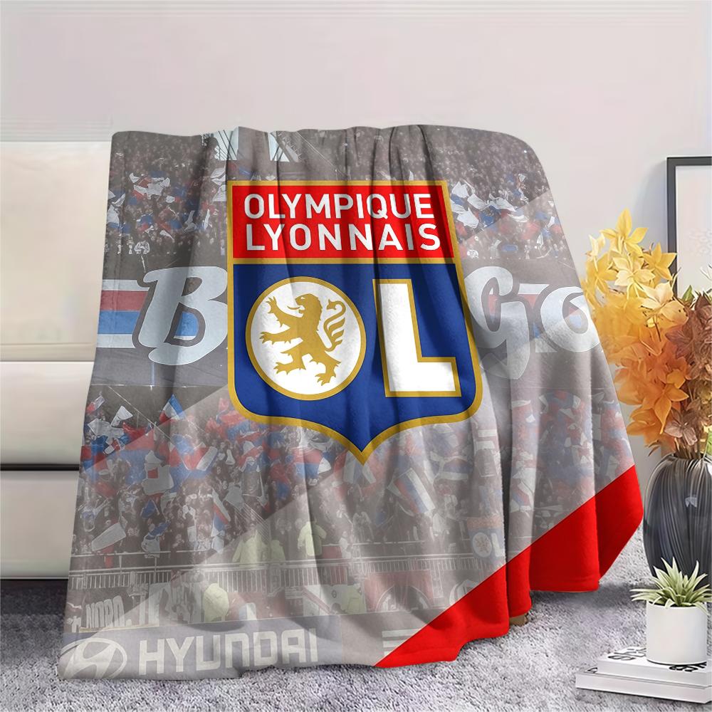 Olympique Lyonnais Football Team,pattern Flannel Blanket, High Quality Comfortable for All Seasons, Home Decor, Warmth and Comfort, Perfect for Gifts.