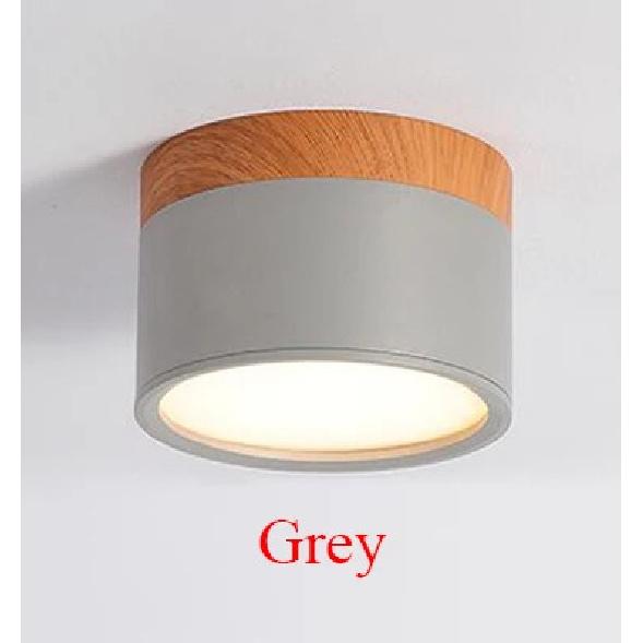 Dimmable LED Downlight 7W 10W 12W 15W 18W Surface Mounted Macaroon Ceiling Nordic Wood Grain Spotlight Lobby Living Room Bedroom