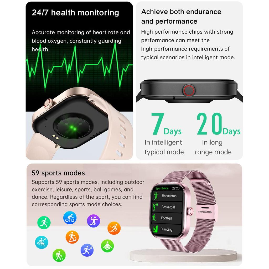 2024 G21 Smart Watch für Männer Frauen Geschenk Full Touch Screen Sport Fitness Uhren Bluetooth Anrufe Digitale Smartwatch