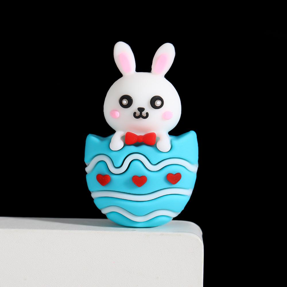 Creative Easter Ornaments: Painted Egg & Cartoon Rabbit Plush Toys for Home Decor & Gifts