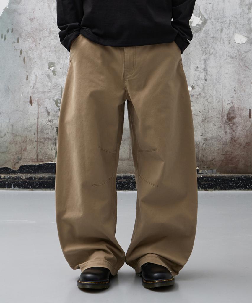 AGOD Snap Button Curved Pants [Beige]