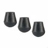 Rubber Cane Tips Wear Resistant Bottom Anti Slip Walking Caps Black 22MM 3PCS