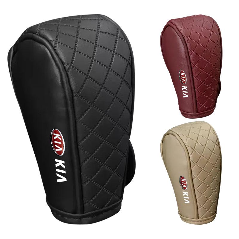 1Pcs Car Gear Shift Cover Leather Shift Lever Cover Gearbox Shifter Knob Protective For Kia Ceed Sportage Niro Optima Picanto Rio Morning Forte K8