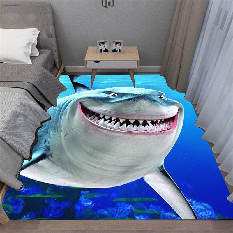 Terrifying Great White Shark White Shark White Death Carpet Floor Mat Adds a Great Focal Point To Any Space