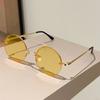 Vintage Round Sunglasses Men  New Fashion Rimless Double Bridge Shades Women Retro Trendy Brand Design Sun Glasses