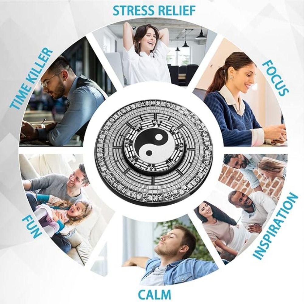 Handheld Tai Chi Fingertip Gyro Bagua Pattern Zodiac Spinning Toys Lightweight Relax Toy  School