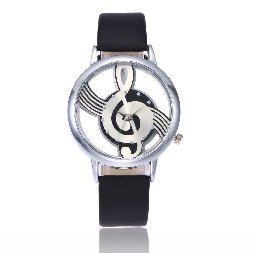 Orologio da Donna Semplice Creativo Inciso Vuoto Moda Nota Orologio di Coppia Orologio al Quarzo da Uomo