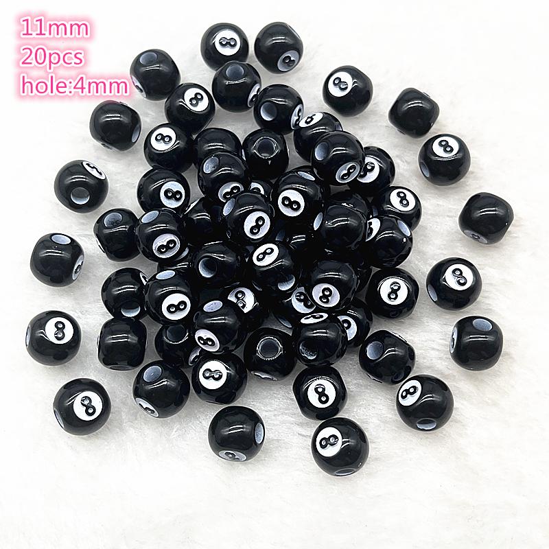 10-20Pcs Sport Rugby Tennis Basketball Football Volleyball Beads Spacer Acrylic Beads For Jewelry Making DIY Bracelet Necklace
