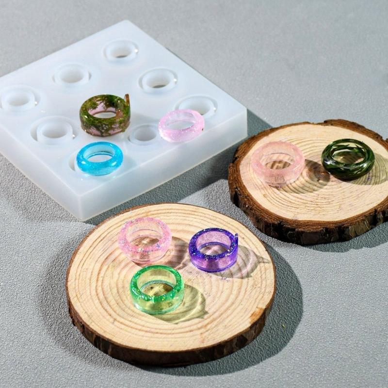 Flexible Silicone Mold for Finger Rings Full Plate Diamond Rings Epoxy Resin Mould Jewelry Tool Unique Accessories Molds