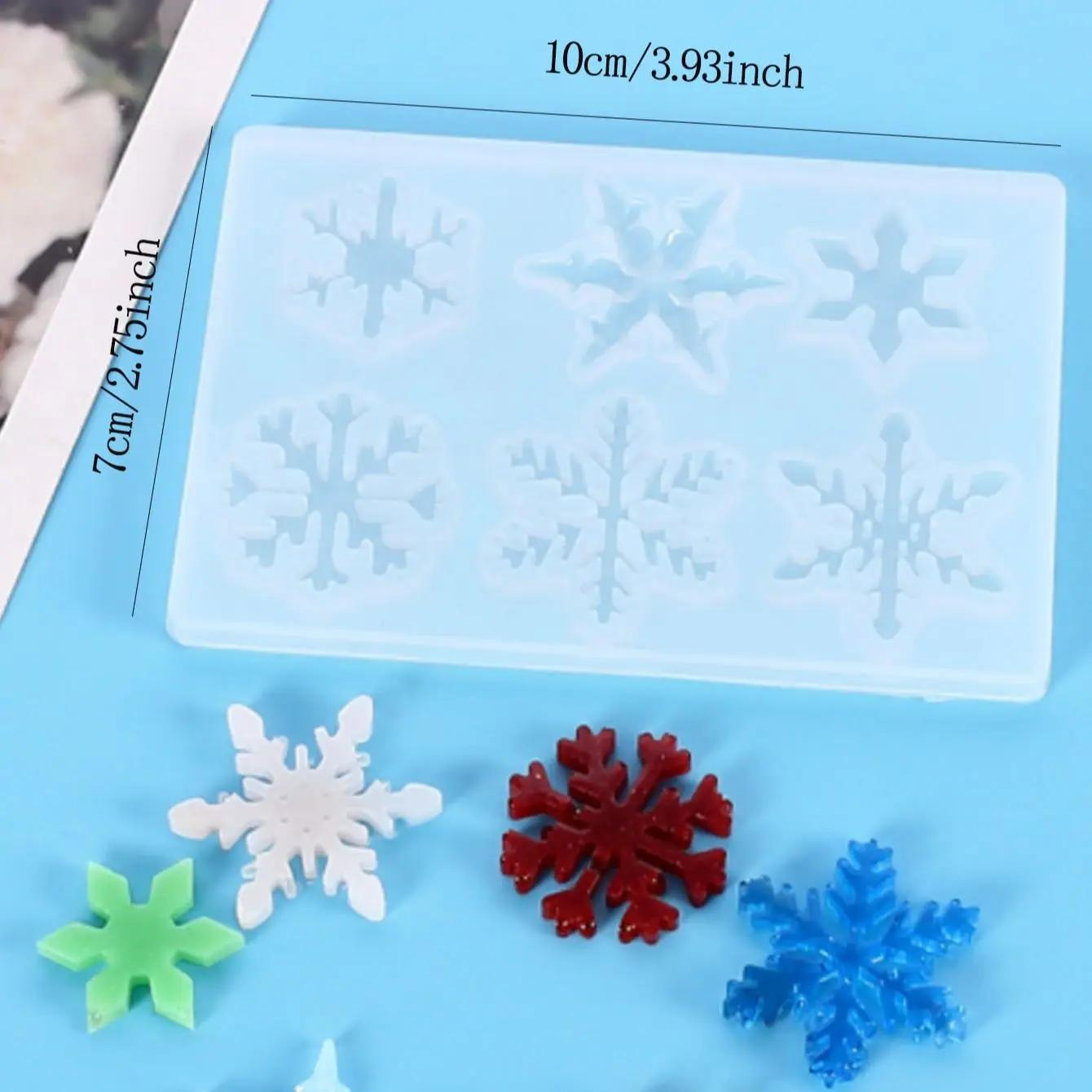 

1pc-Snowflake Silicone Moulds, DIY Silicone Pendant Mold Making Resin Casting Mold for Holiday Craft Supplies белый