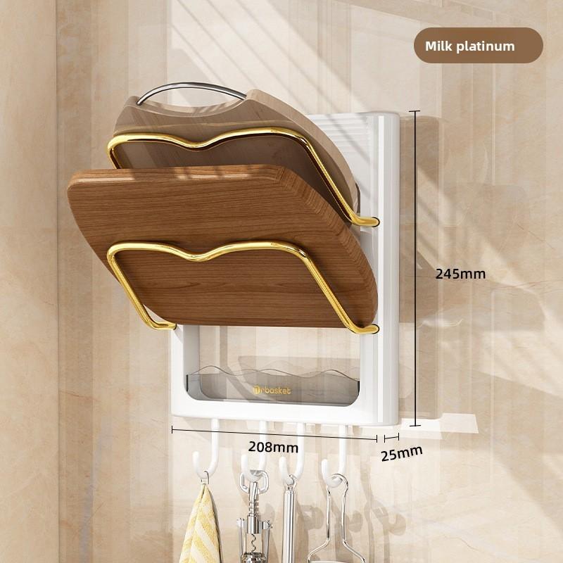 Kitchen Wall Mount Pot Lid Rack With Multilayer Storage For Home Cooking