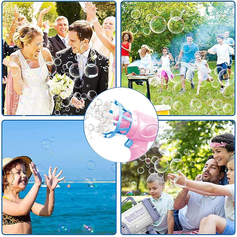 Bańki Mydlane Pistolet na Bańki Maszyna do Puszczania Bańek Automatyczne Zabawki Letnia Impreza Plenerowa Zabawka do Zabawy Dla Dzieci Chłopców Urodziny Dzień Dziecka Prezenty