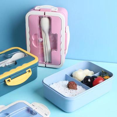 Boîte à déjeuner Bento isolée en paille de blé, adaptée au micro-ondes, pour bureau et étudiants