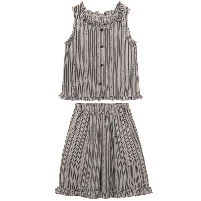 Summer Sleeveless Vest Tank Tops Shorts Set for Girls Tank Top + Shorts Kids 2 Piece Cotton Casual Outfits Set Toddler Baby Girl Cute Clothing Set