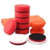 3 Inch Polishing Pad, SPTA 8Pcs Car Wax Applicator Pads With Handle And Towel, Hand Foam Pads & Microfiber Pad Kit, Detailing Buffing Pads For Car