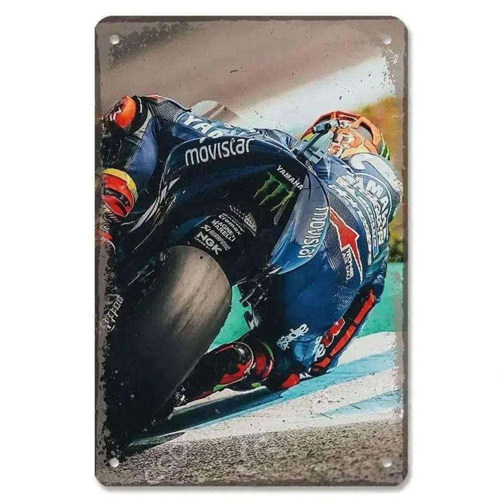 Placca in Latta Vintage Moto, Decorazione Garage Officina Dacha 20x30cm