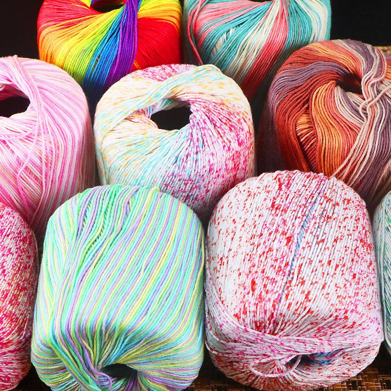 10pcs/lot Pure cotton space-dyed lace thread violent bear hand-crocheted shawl knitting fine wool