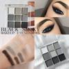 9 Farben Cool Toned Lidschatten-Palette Black Smokey Palette Matte Glitter Lidschatten-Palette Smoky Eye Shadow Eye Pigments Palette