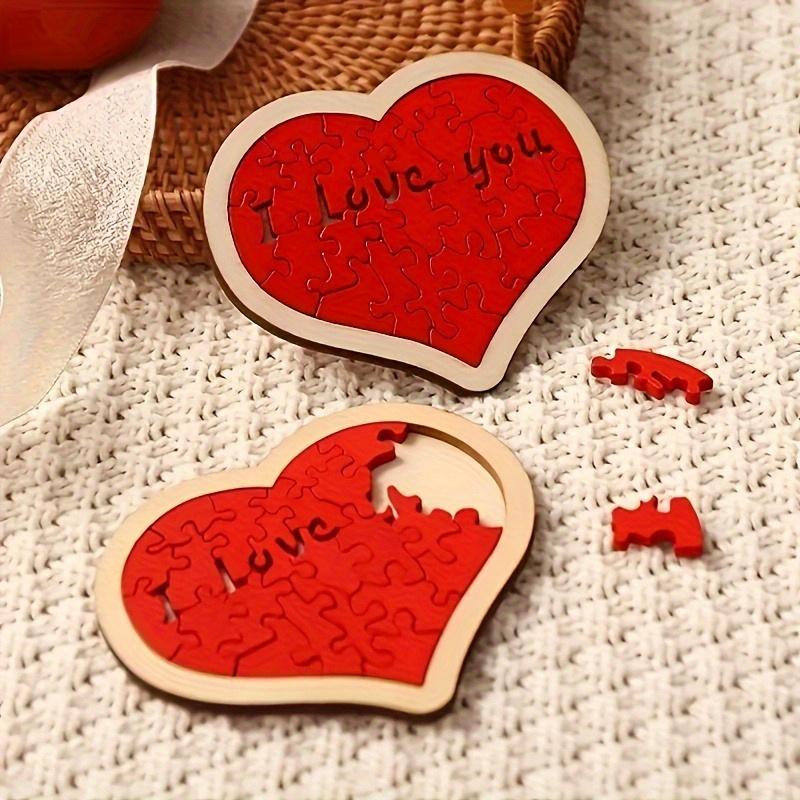 1Pc Valentine's Day Heart Puzzle: 20 Reasons To Love You and I Love You Puzzle Red Love Valentine's Day Party Gift for Couples