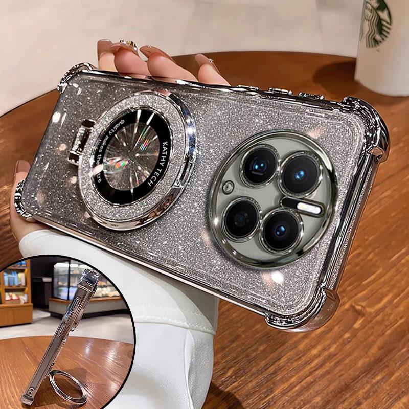 Carcasă Mate50 cu suport magnetic de lux, rezistentă la șocuri, pentru Huawei Mate 50, 60, 30, 40 Pro, 50pro, cu suport, strălucitor, coque cu sclipici