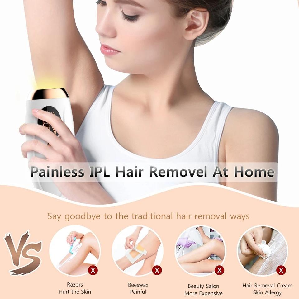 HOMZY Portable IPL Laser Epilator 999999 Flashes - Painless, Permanent Hair Removal for Women’s Body and Bikini Line