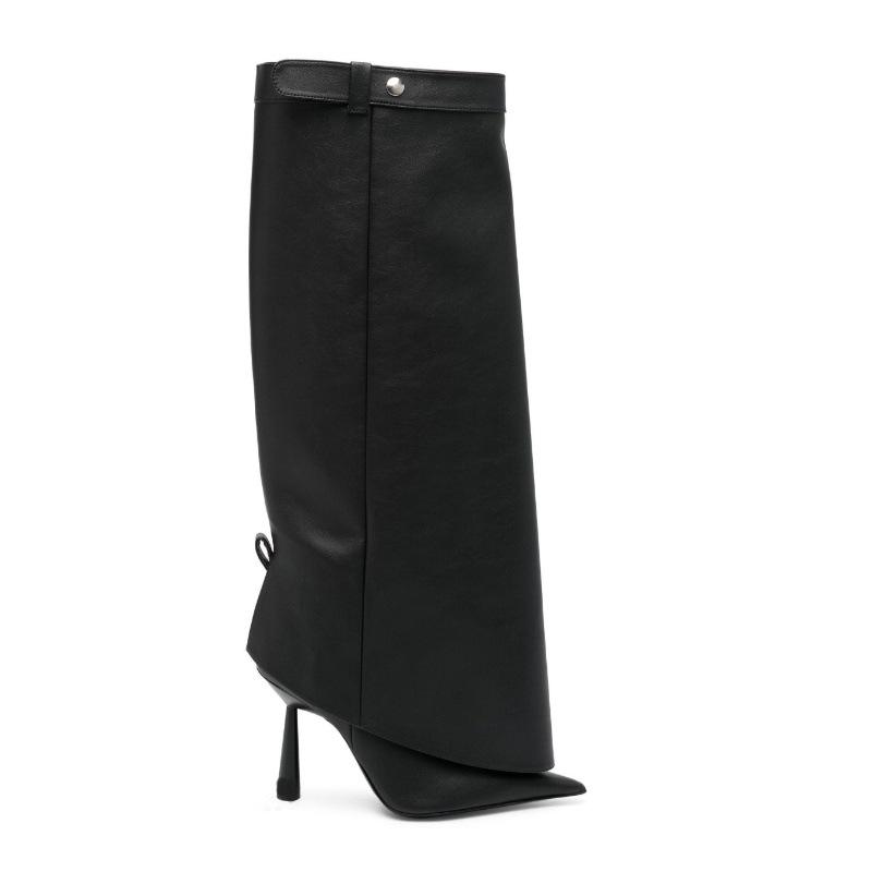 Europe, America, Autumn And Winter New Pointed High-Heeled But Knee Trouser Boots Fashion Long High-Heeled Boots Women