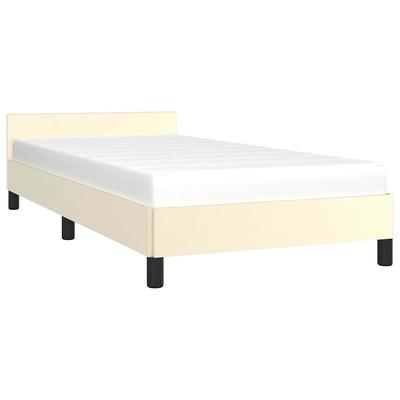 Bed Frame with Headboard Without Mattress Cream 90 X 200 Cm