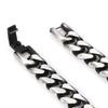[ZIYMU] Bracelet, Cuban Link Chain, 6-Sided, Single, Fold-Over Buckle, Stainless Steel, Standard Size, Men's, Black Iron Color, 21cm, zm-b-017m