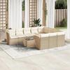VidaXL Garden Furniture Set 11 pcs with beige cushions wicker 3218228
