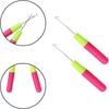 2Pcs Plastic Handle Crochet Needle Set Latch Crochet Hooks Crochet Needle Hair Latch Needle Hook for DIY Craft Braiding Tool