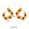 Vintage Multi-color Zirconia Ear Cuffs, 18K Gold Titanium Steel, Elegant Earrings