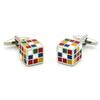 Igame Rubik'S Cube Cuff Links Muti-Color 3D Magic Cube Design Quality Brass Material Cufflinks For Men