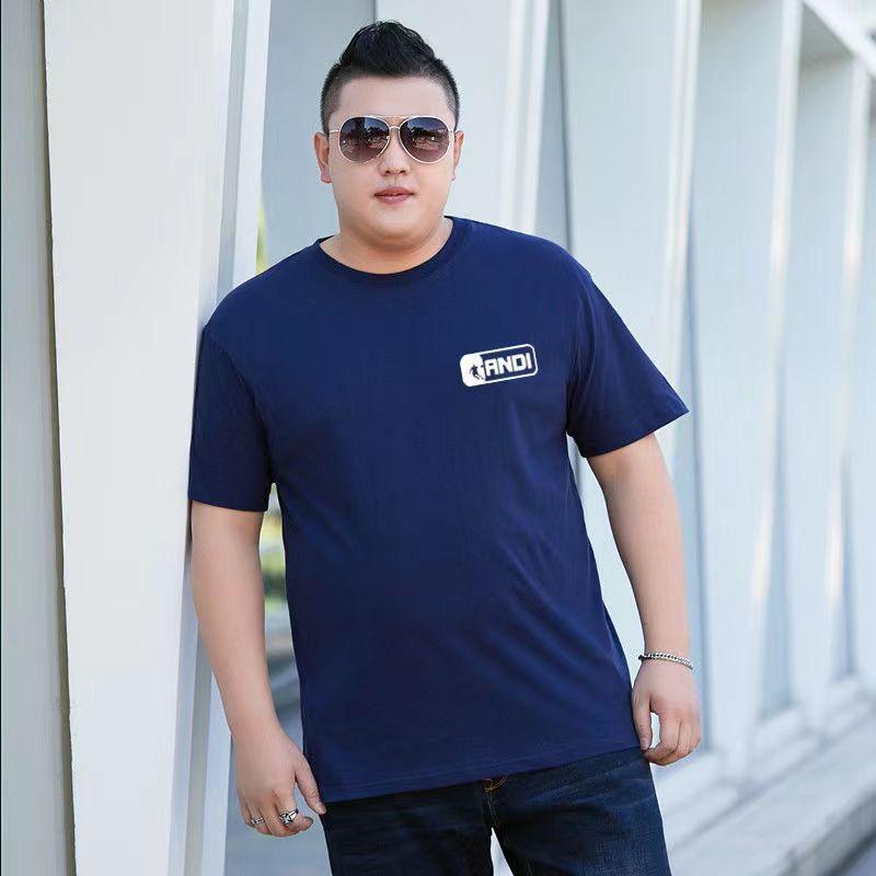 

Мужская летняя хлопковая футболка Удобная однотонная спортивная футболка с короткими рукавами и круглым вырезом, повседневная спортивная футболка больших размеров, эластичная дышащая футболка 6XL тёмно-синий