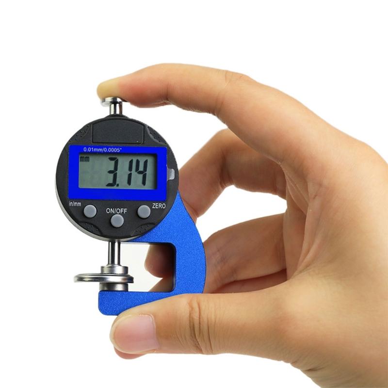 Digital Thickness Gauge 0-8mm/0.3'' Electronic Micrometer LCD Display Dial Thickness Meter for Paper/Film/Leather/Wire