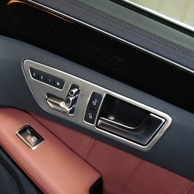 Car Inner Door Handle Bowl Panel Frame Trim For Mercedes Benz E Class W212 2009-15 Stainless Steel Interior Accessories Stickers