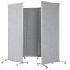 Office Privacy Screen with Lockable Wheels Privacy Partition Separator with Felt Board for Home Dorm Decor