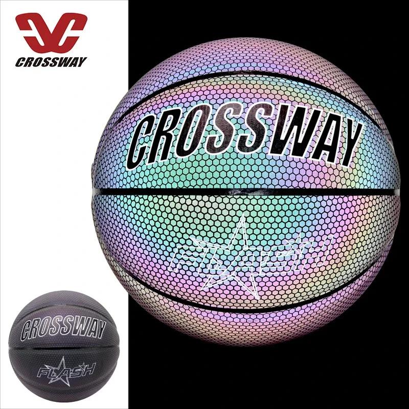 PU Reflective Glow Ball Indoor and Outdoor Basketball Training Equipment Size Seven Basketball Sports Ball Competitive Matches
