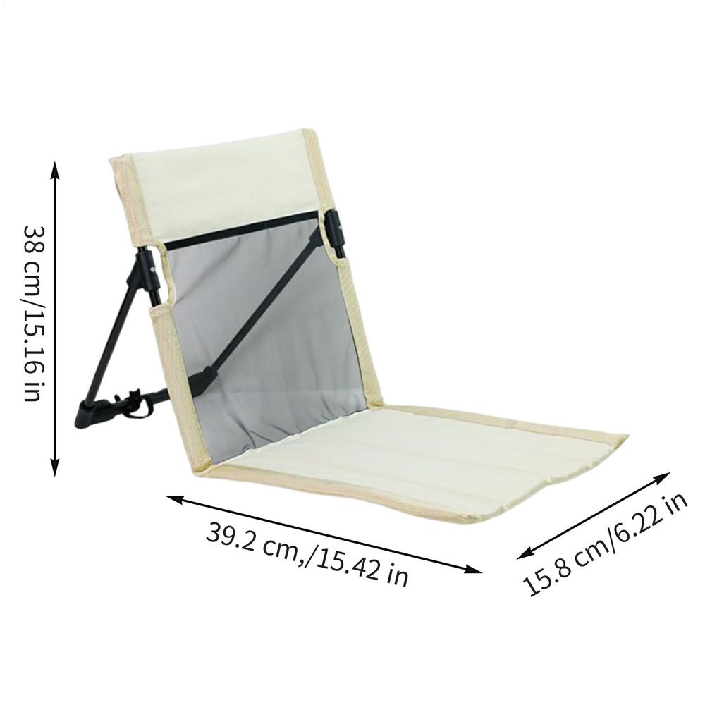 Outdoor Folding Chair Fishing Chair with Backrest Portable Floor Seat with Storage Bag Breathable Stool for RV Patio Hiking