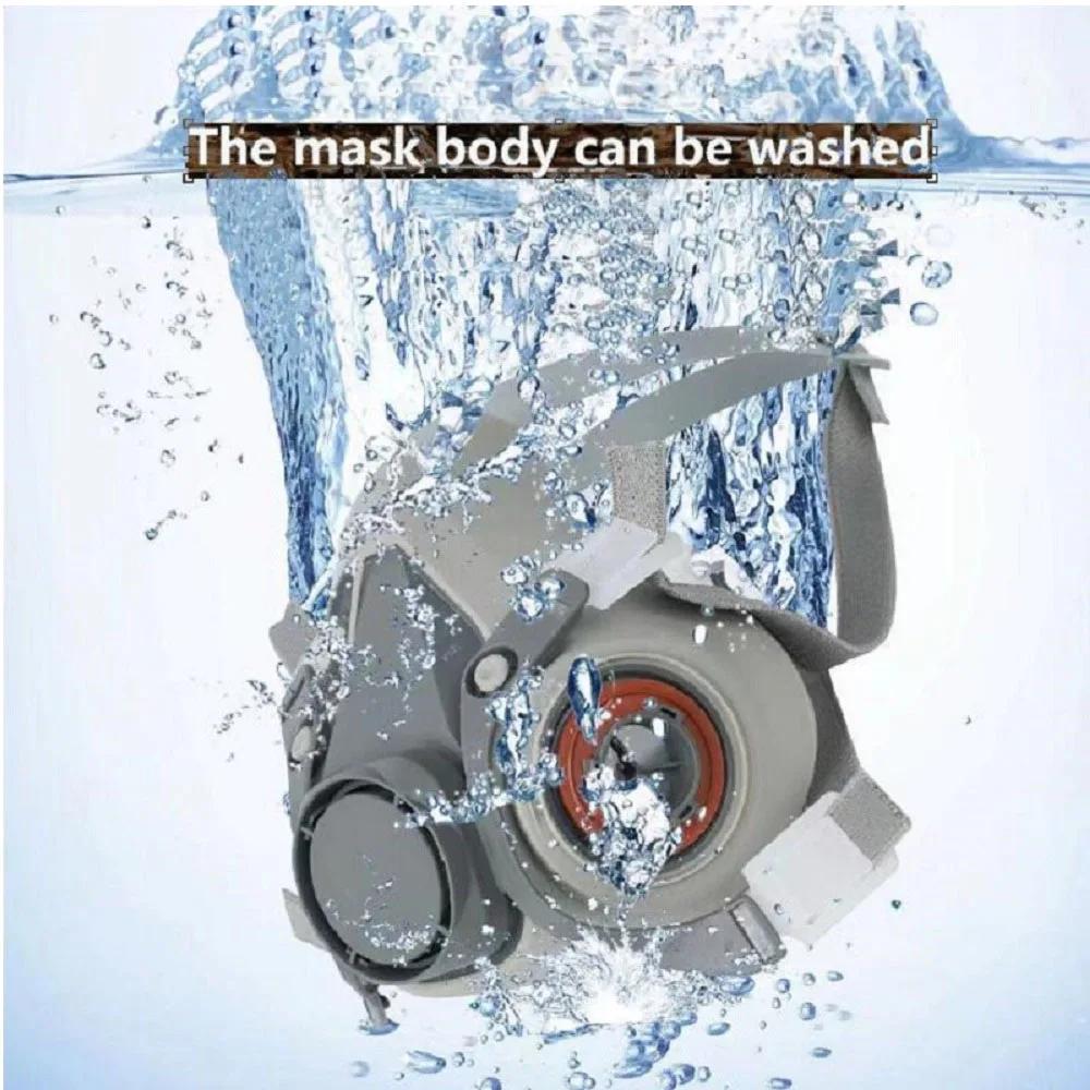 Chemical Half Face 6200 Dustproof Respirator Industrial Painting Spraying  Mask with Protective Fog-proof Glasses Safety Work